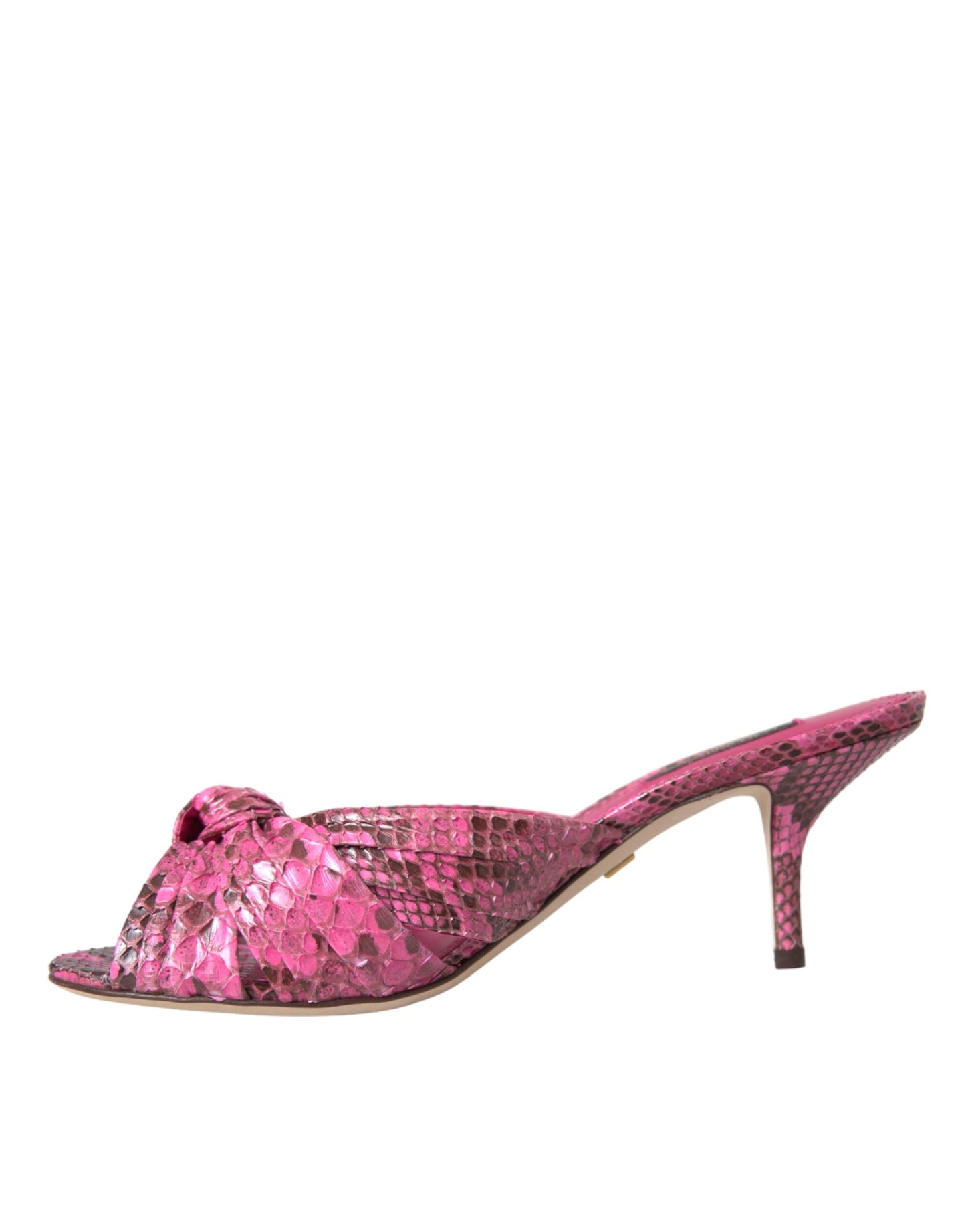 Scarpe con tacco a gattino in pelle esotica rosa Dolce & Gabbana