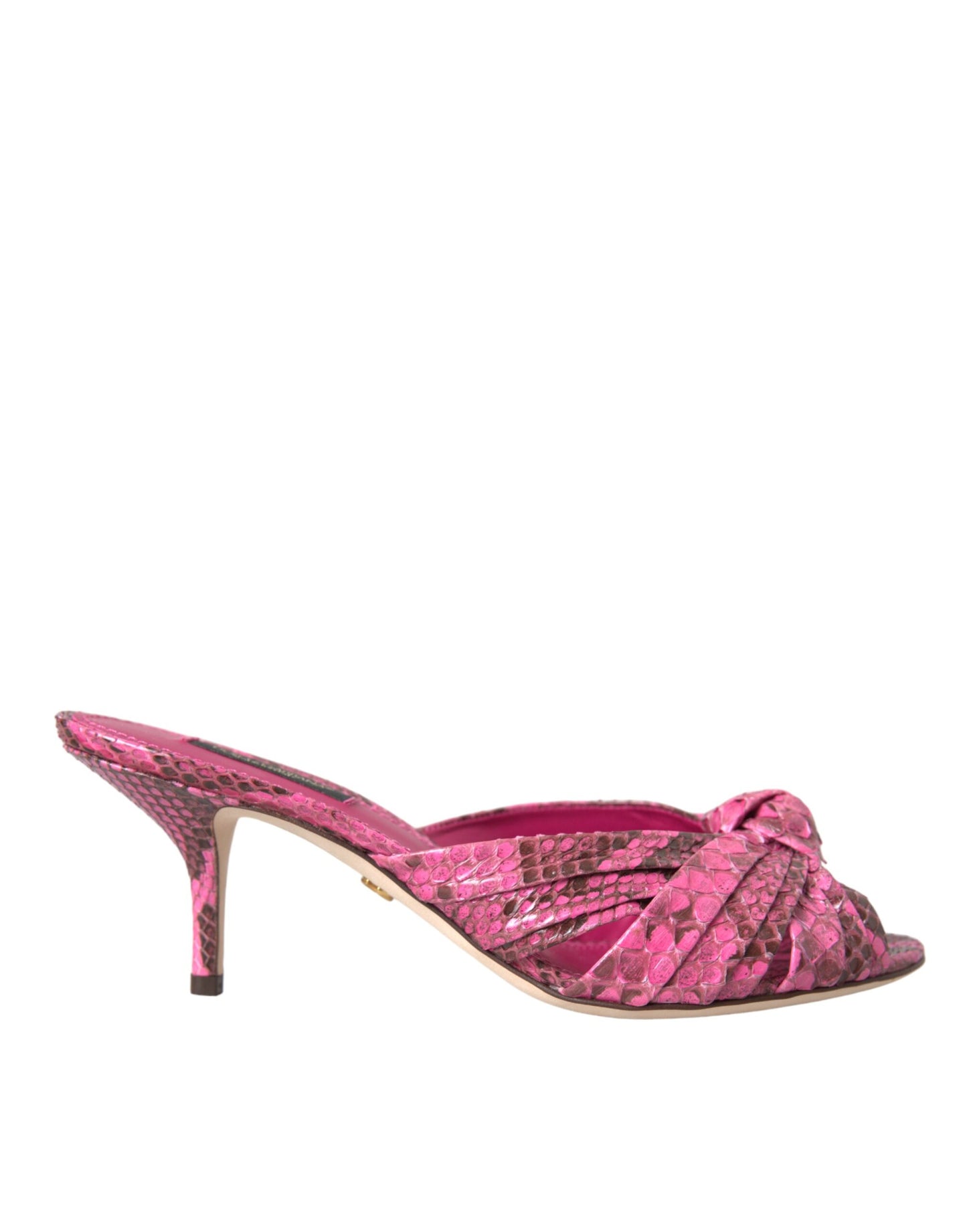 Scarpe con tacco a gattino in pelle esotica rosa Dolce & Gabbana