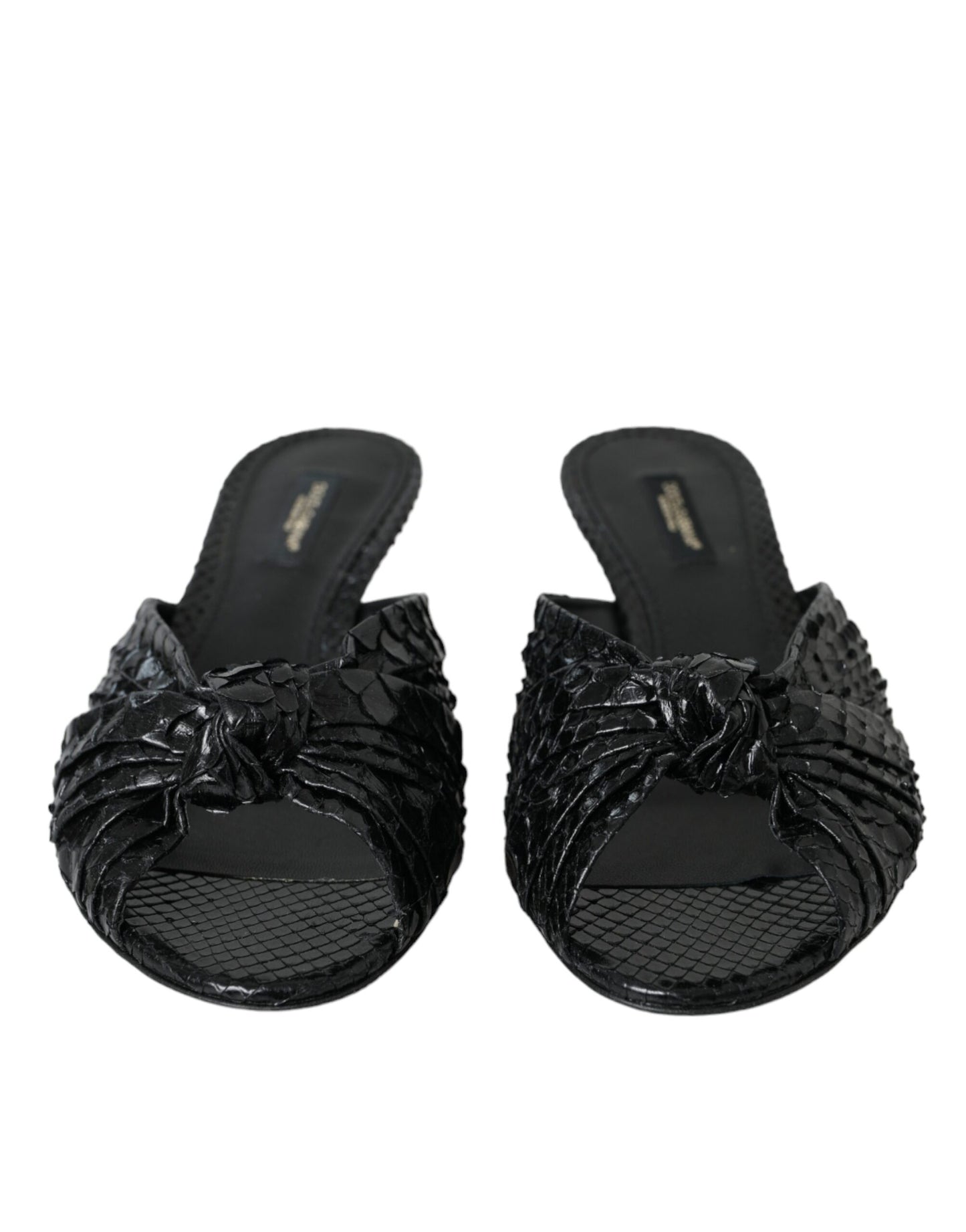 Scarpe con tacco in pelle esotica nera Dolce & Gabbana
