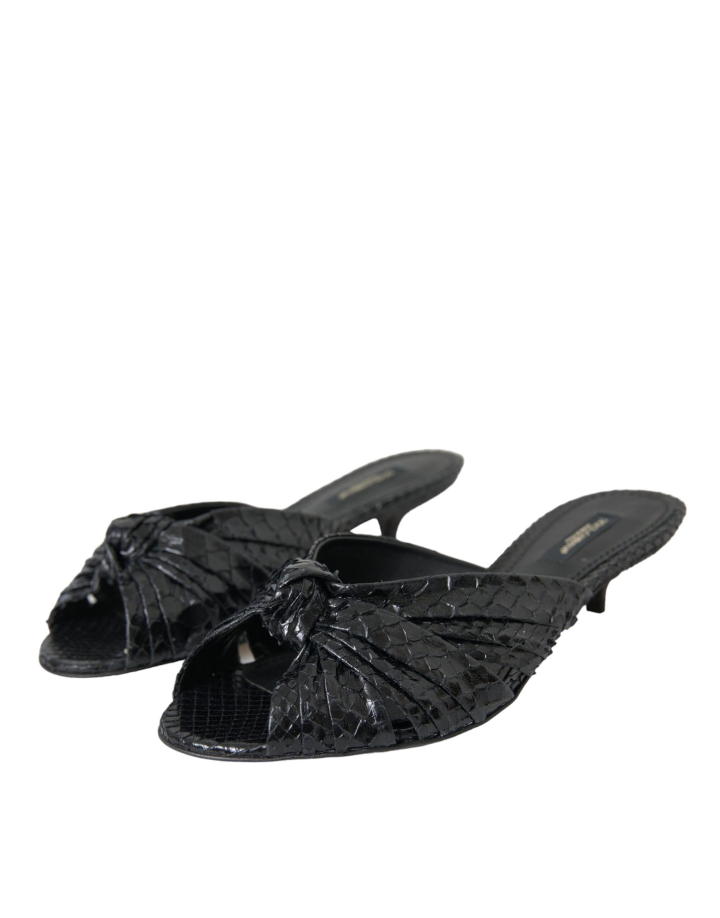 Scarpe con tacco in pelle esotica nera Dolce & Gabbana