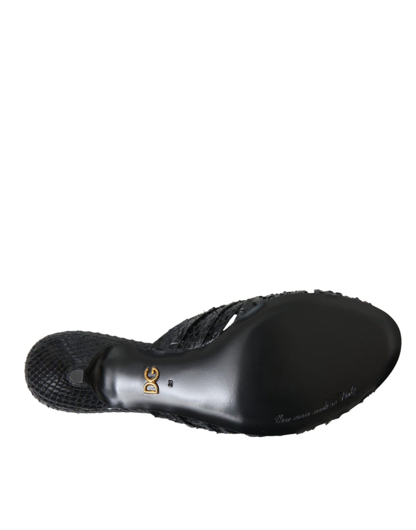 Scarpe con tacco in pelle esotica nera Dolce & Gabbana