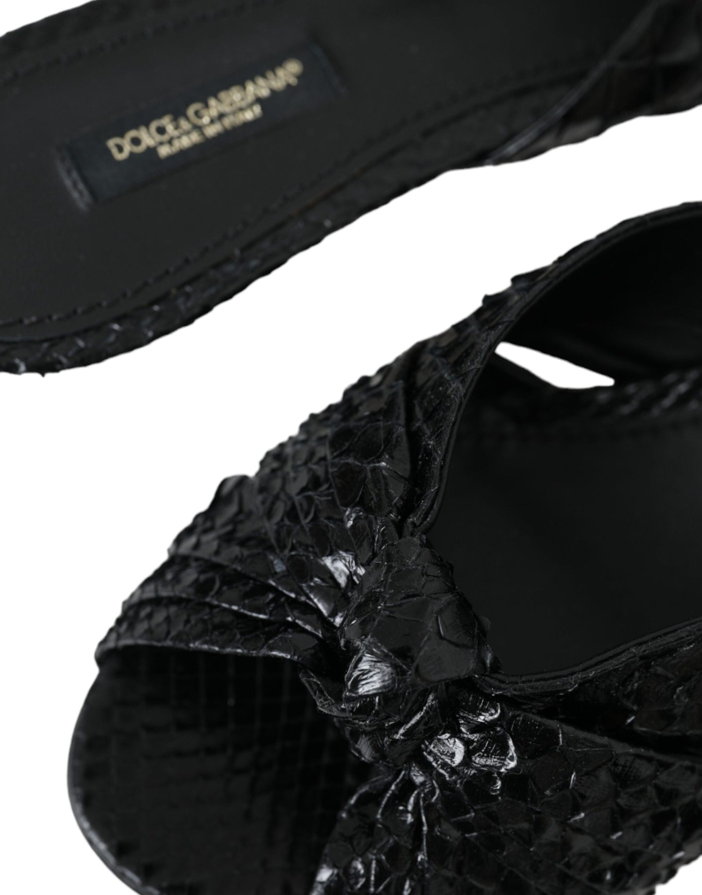 Scarpe con tacco in pelle esotica nera Dolce & Gabbana
