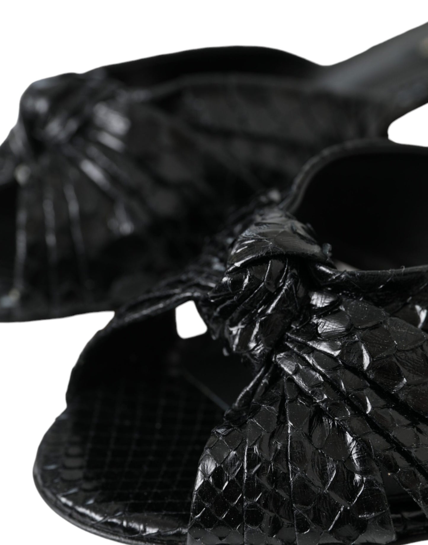 Scarpe con tacco in pelle esotica nera Dolce & Gabbana