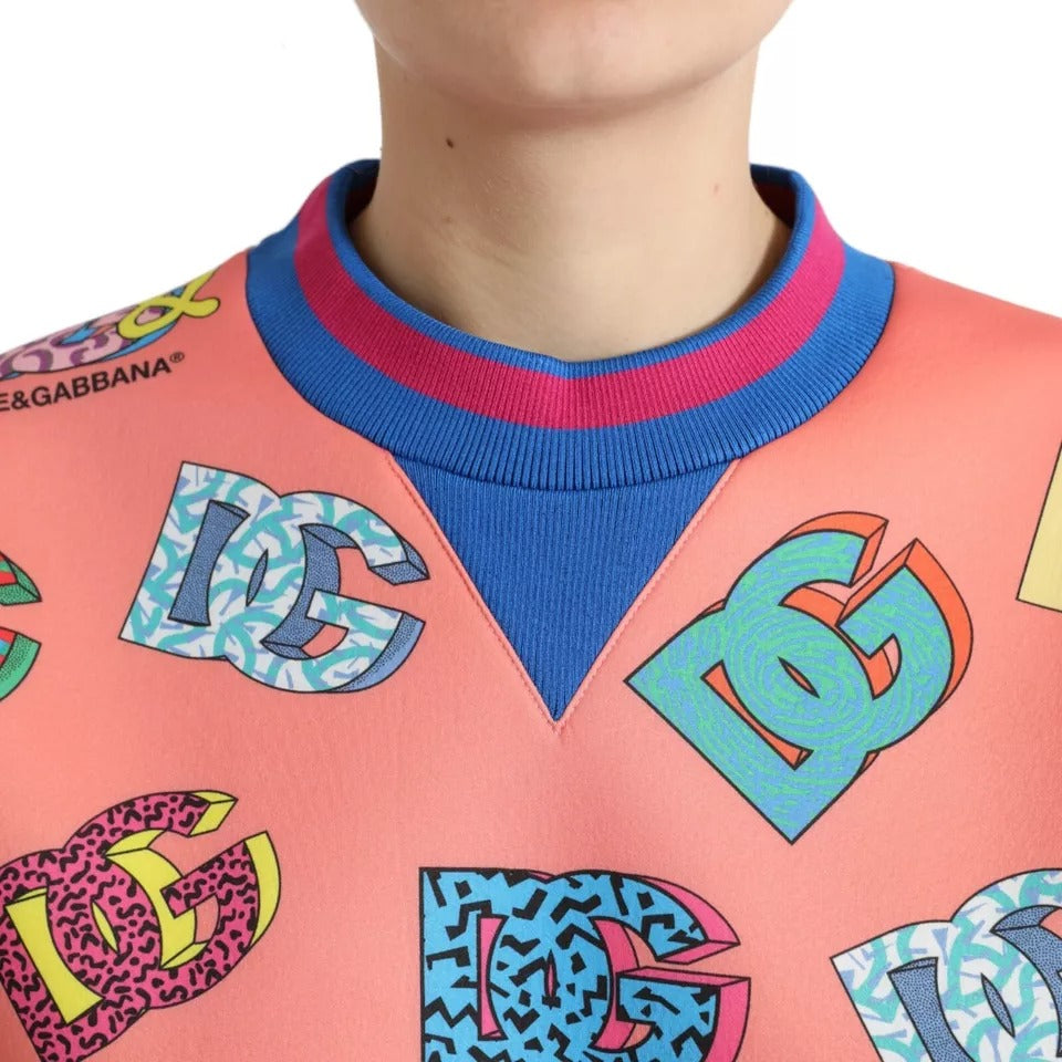 Dolce & Gabbana Felpa con stampa logo rosa salmone
