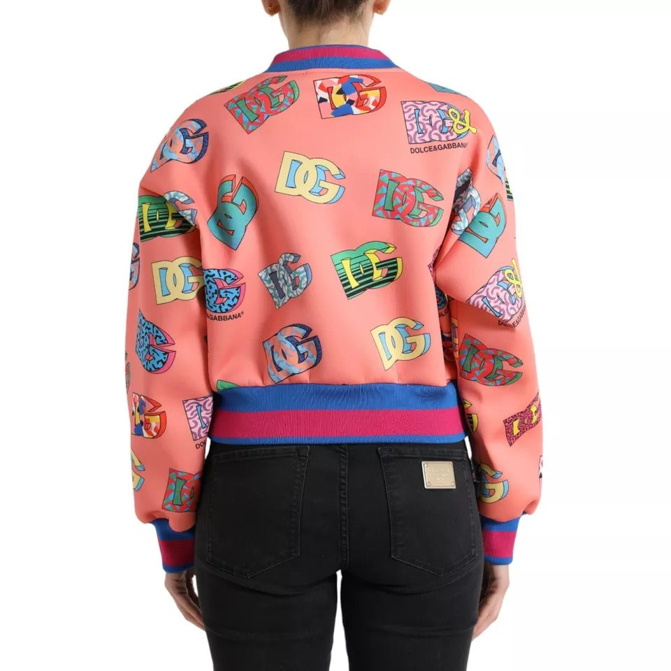 Dolce & Gabbana Felpa con stampa logo rosa salmone