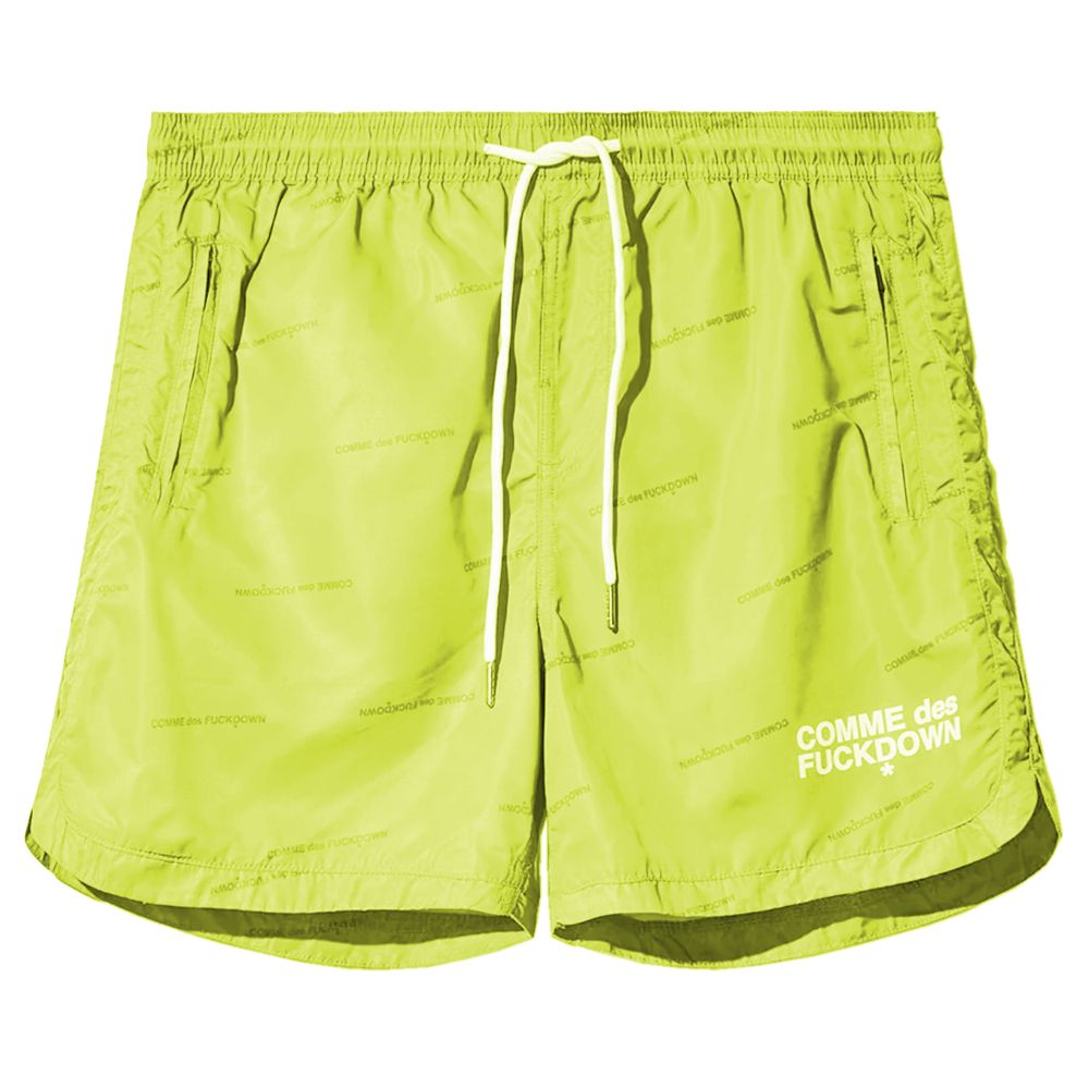 Comme Des Fuckdown Pantaloncini da bagno da uomo in poliestere giallo