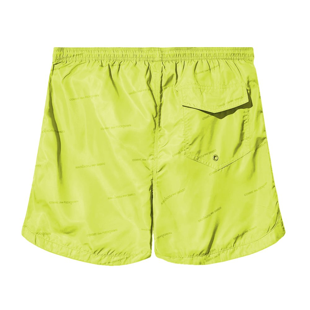 Comme Des Fuckdown Pantaloncini da bagno da uomo in poliestere giallo