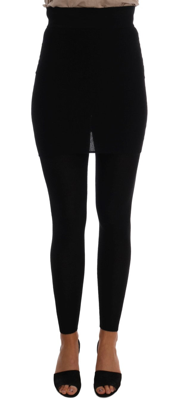 Dolce & Gabbana Pantaloni eleganti stretch in seta cashmere nera