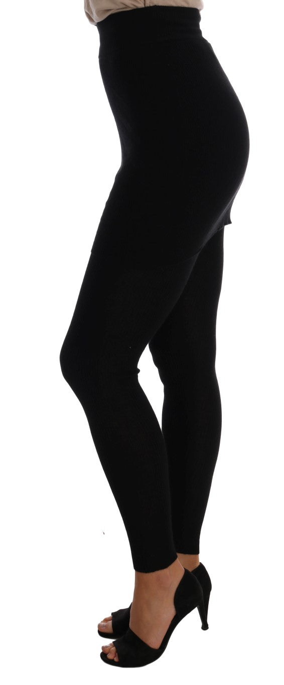 Dolce & Gabbana Pantaloni eleganti stretch in seta cashmere nera