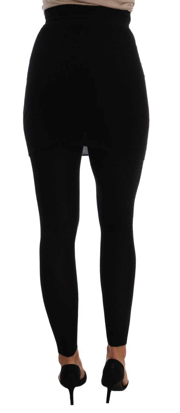Dolce & Gabbana Pantaloni eleganti stretch in seta cashmere nera