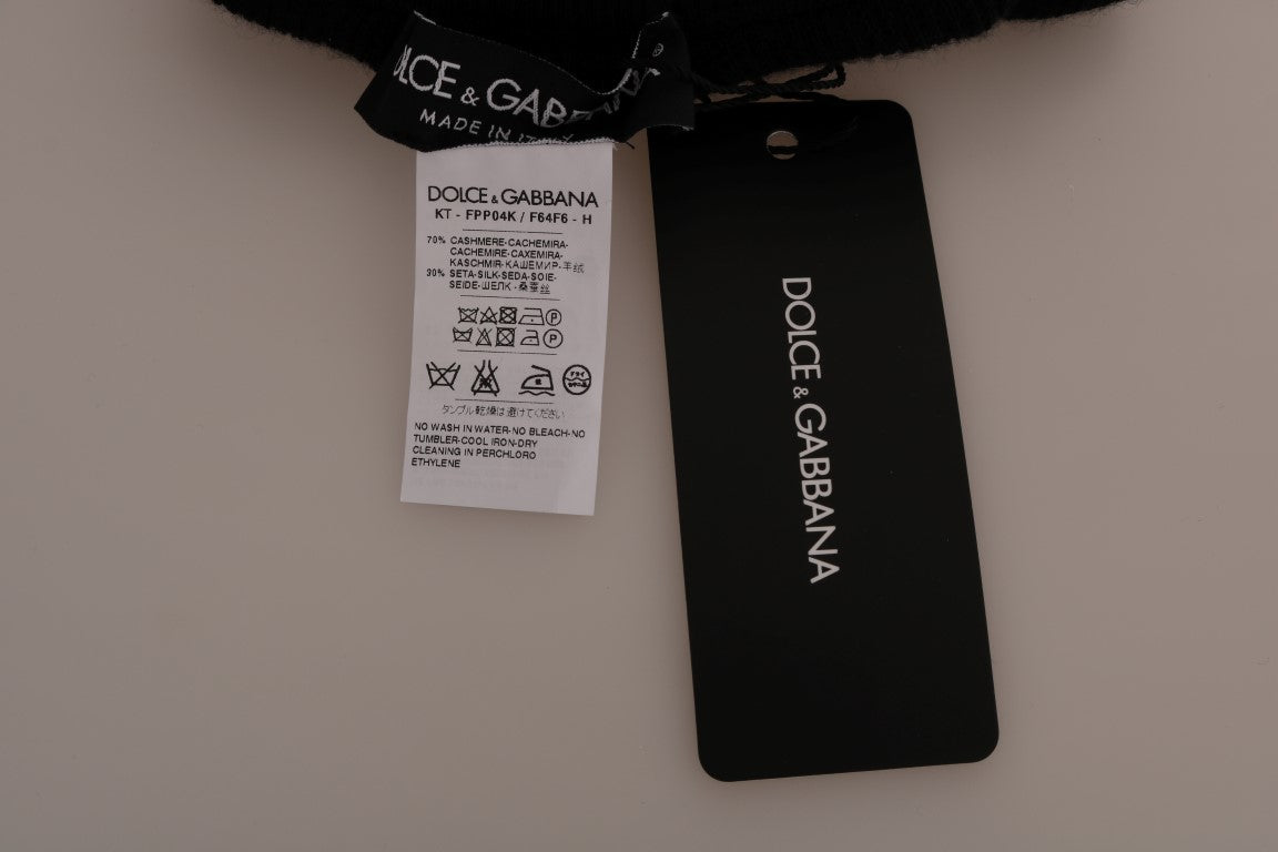 Dolce & Gabbana Pantaloni eleganti stretch in seta cashmere nera