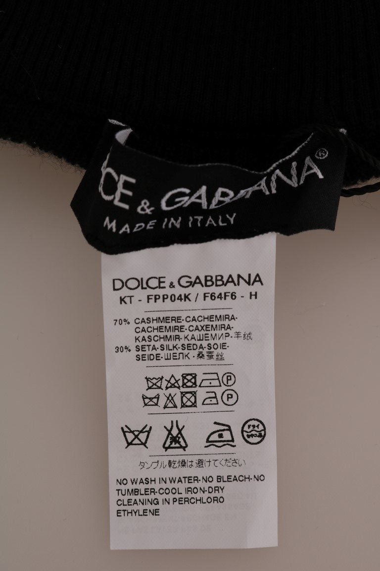 Dolce & Gabbana Pantaloni eleganti stretch in seta cashmere nera