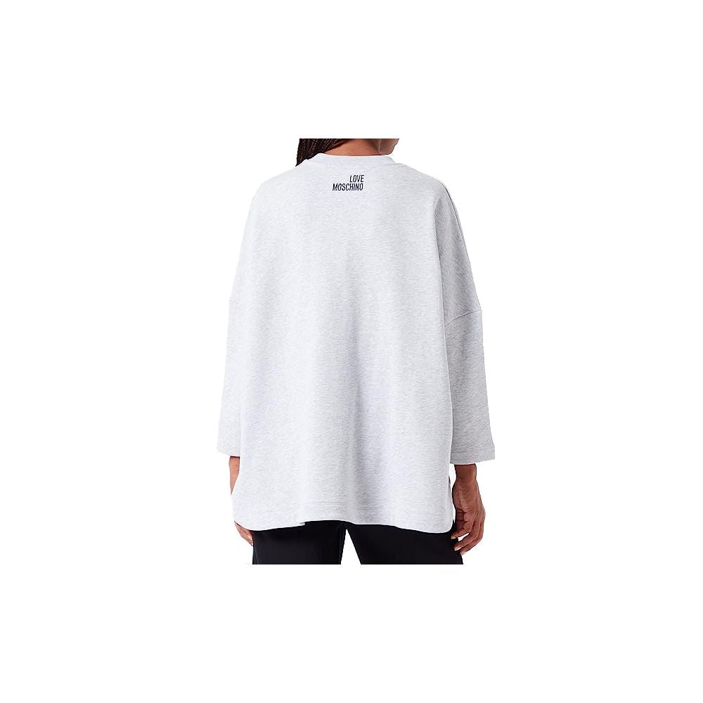 Maglione da donna in cotone grigio Love Moschino