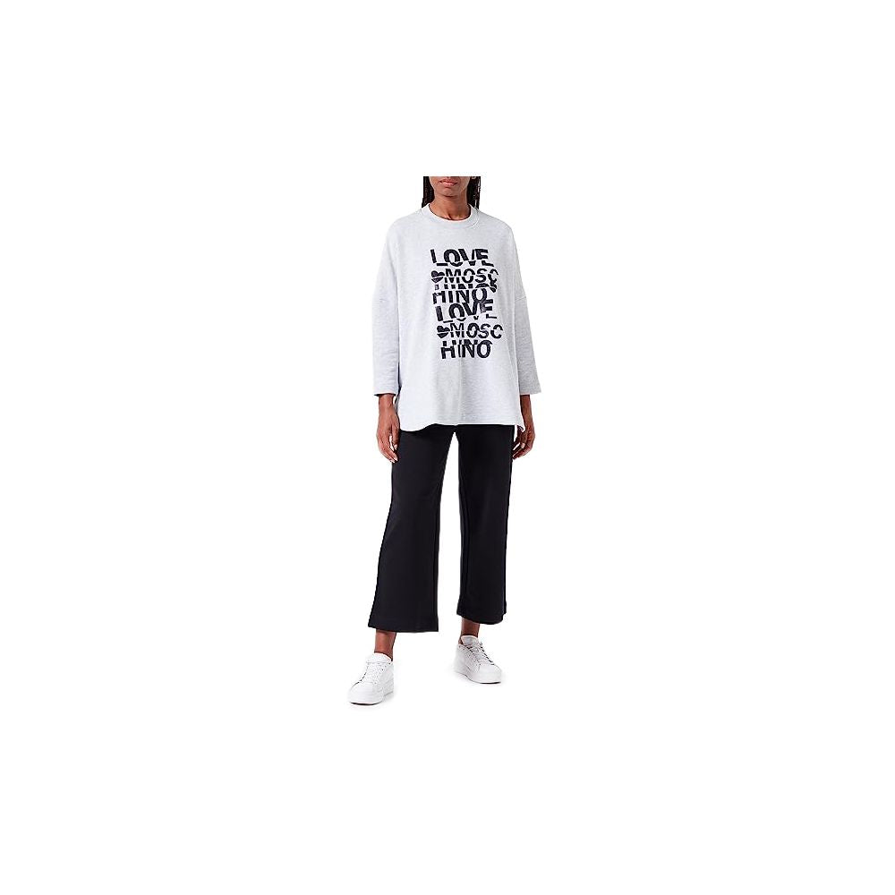 Maglione da donna in cotone grigio Love Moschino