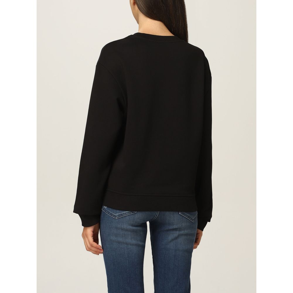 Felpa nera Love Moschino Chic con stemma del designer