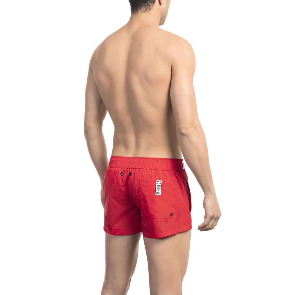 Bikkembergs Pantaloncini da bagno da uomo in poliammide rosso