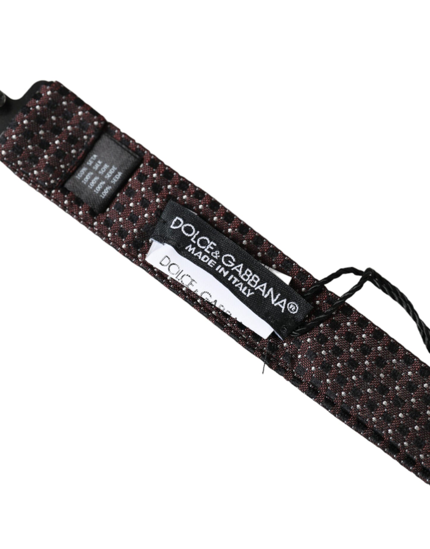 Dolce & Gabbana Papillon Papillon da uomo con collo regolabile in seta fantasia marrone