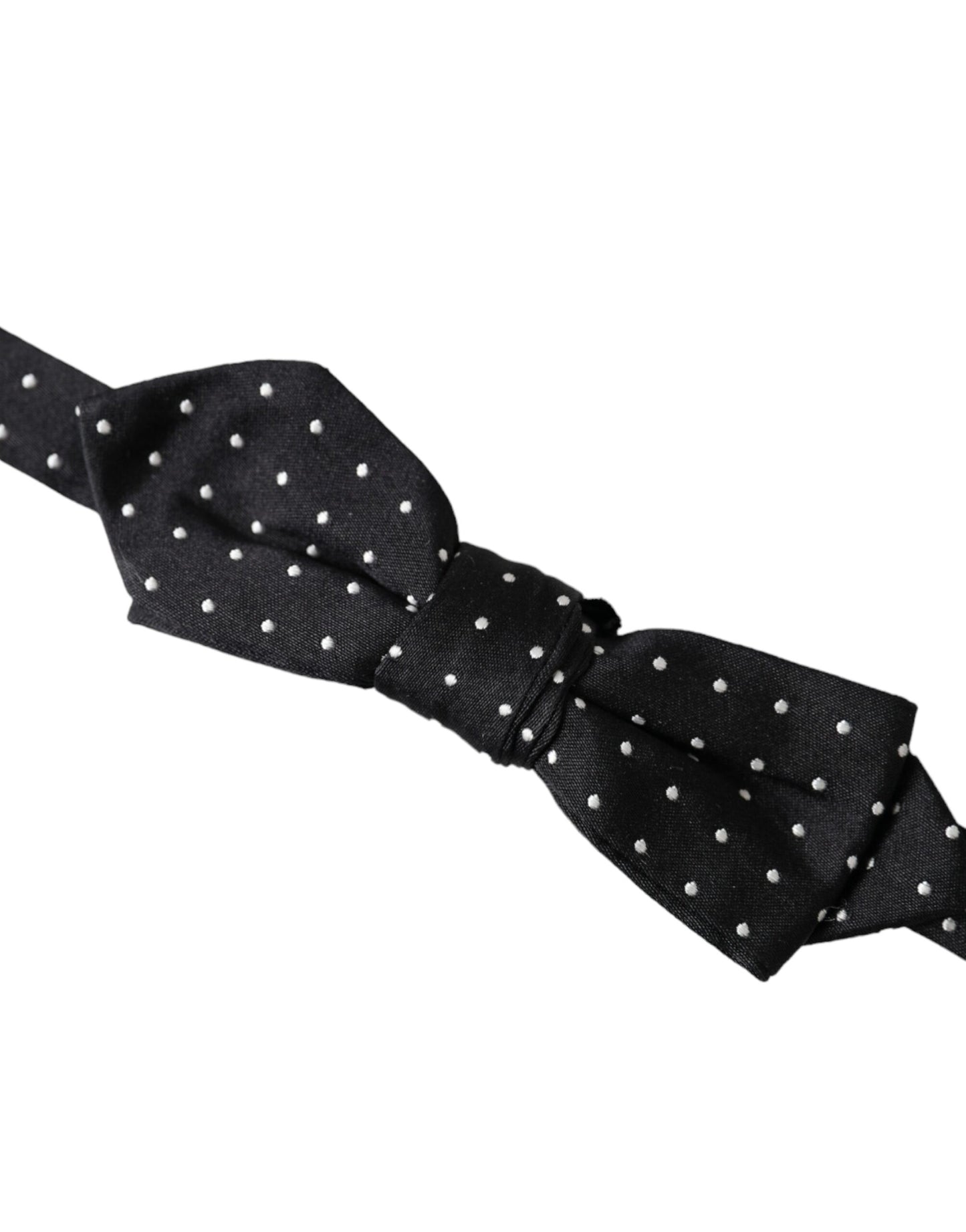 Dolce & Gabbana Papillon Papillon da uomo con collo regolabile a pois in seta nera