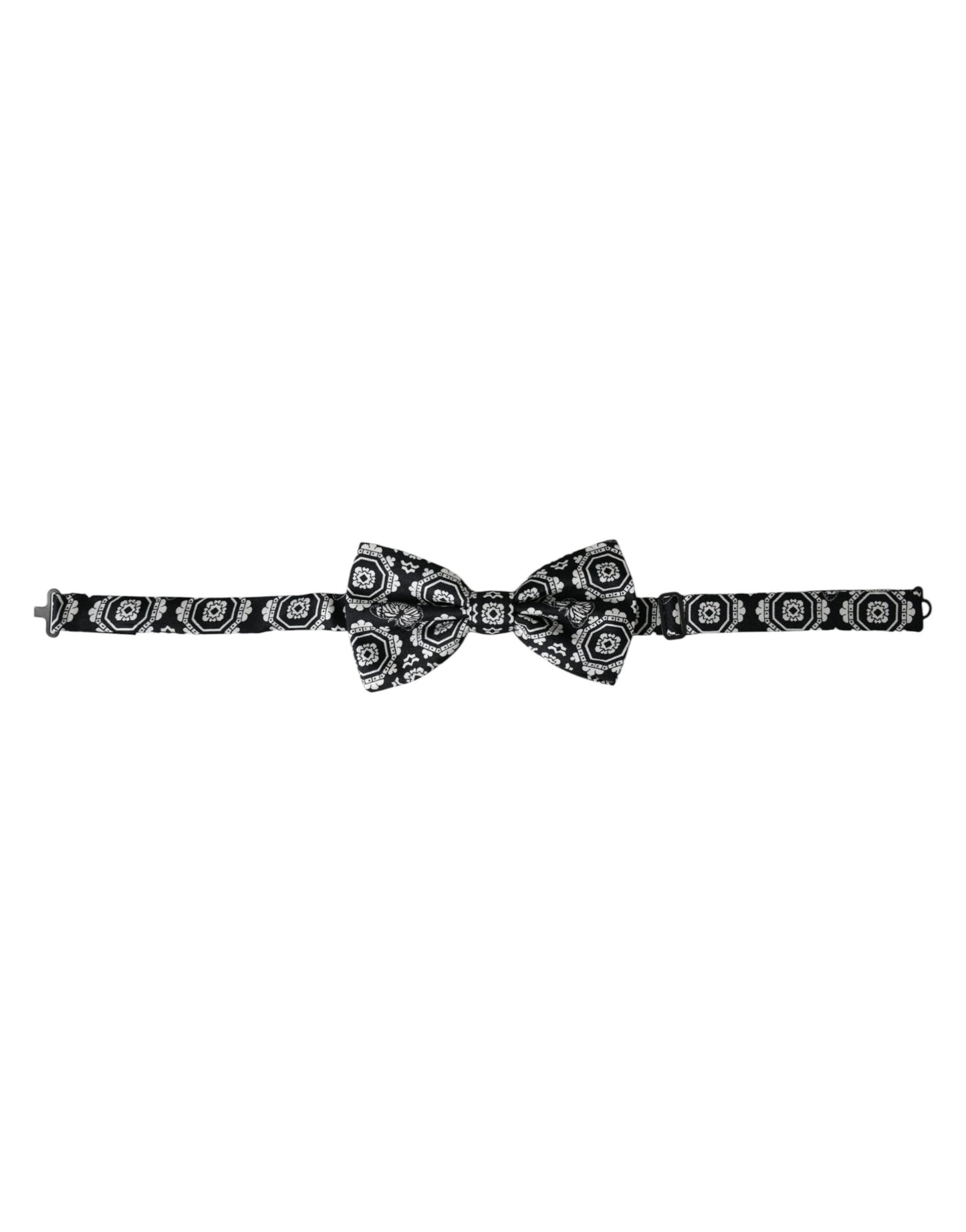 Dolce & Gabbana Nero Bianco Stampato Regolabile Collo Uomo Papillon