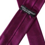 Cravatta regolabile da uomo Dolce & Gabbana in raso di seta viola tinta unita