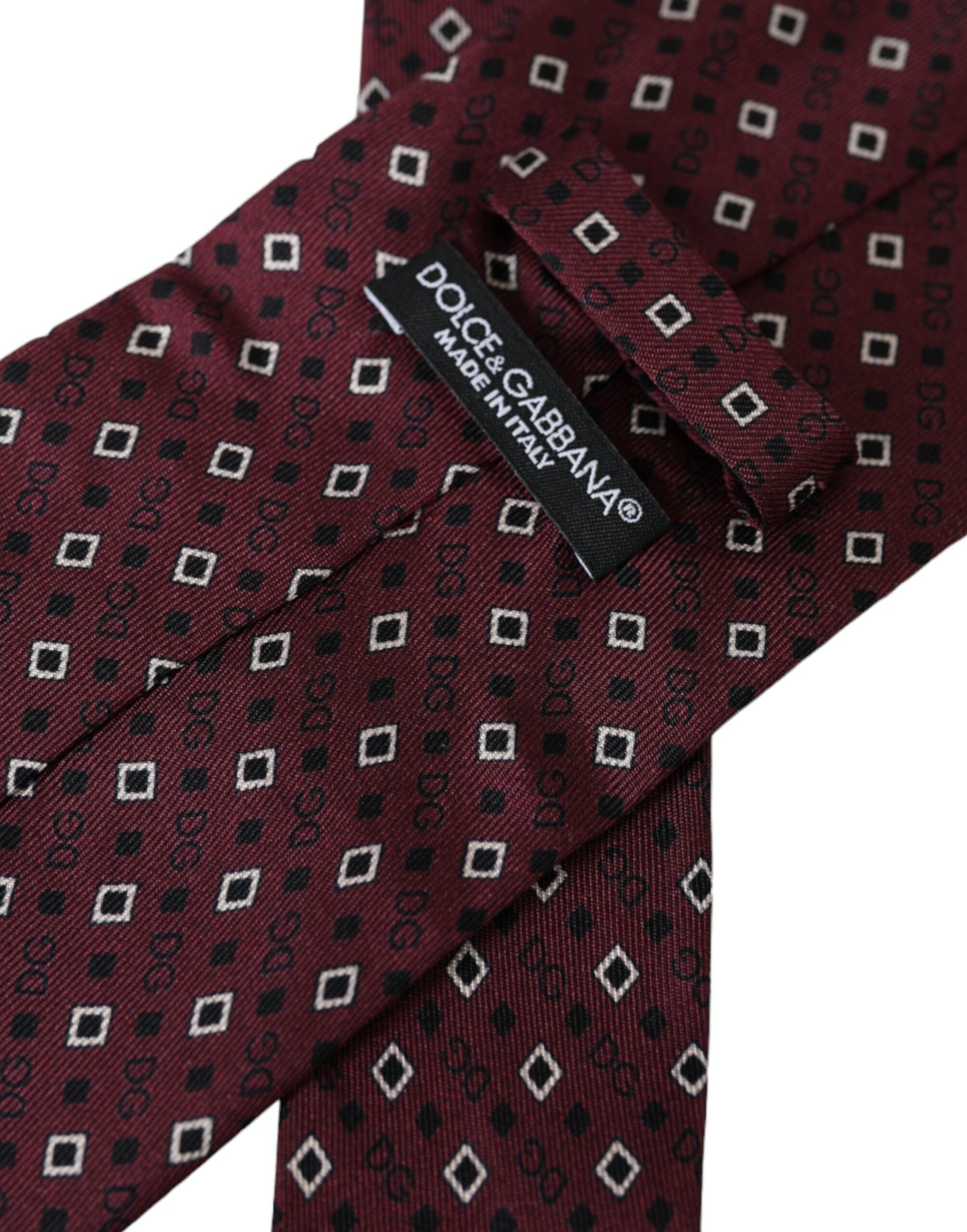 Cravatta regolabile da uomo Dolce & Gabbana in seta color marrone con logo del marchio