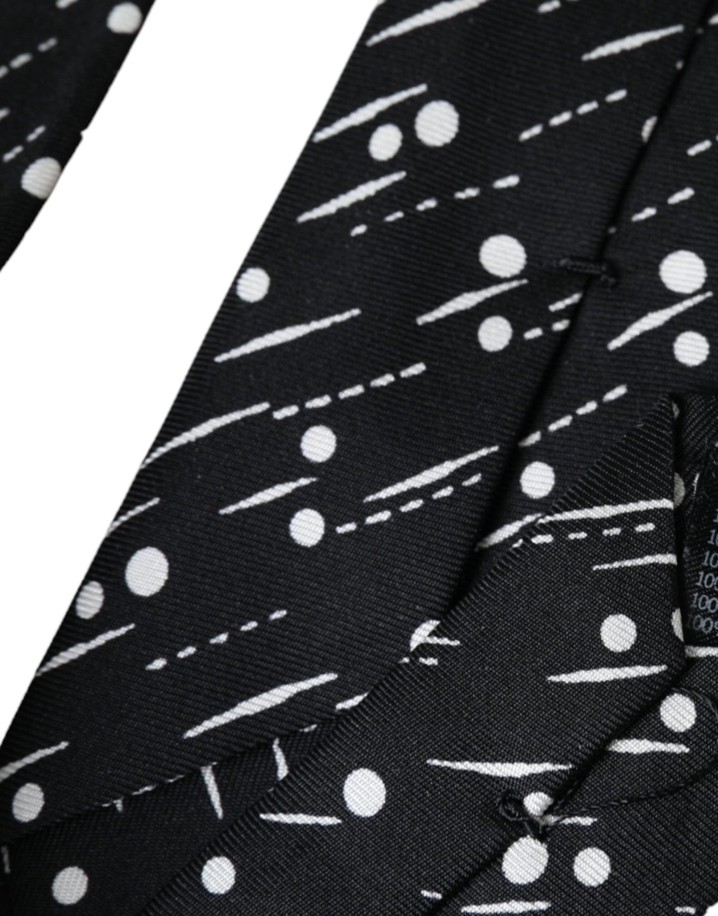 Cravatta regolabile Dolce & Gabbana in seta nera a pois 100%