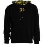 Dolce & Gabbana Felpa con cappuccio in cotone con logo nero