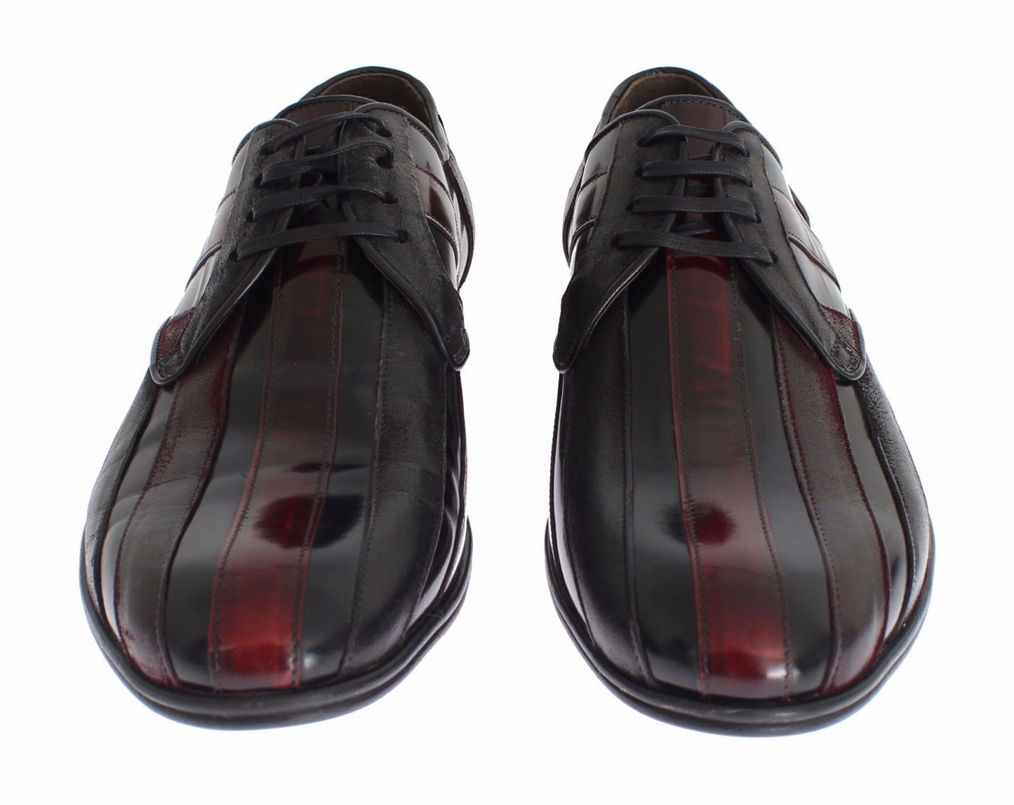 Dolce & Gabbana eleganti scarpe eleganti in pelle a righe bordeaux nere