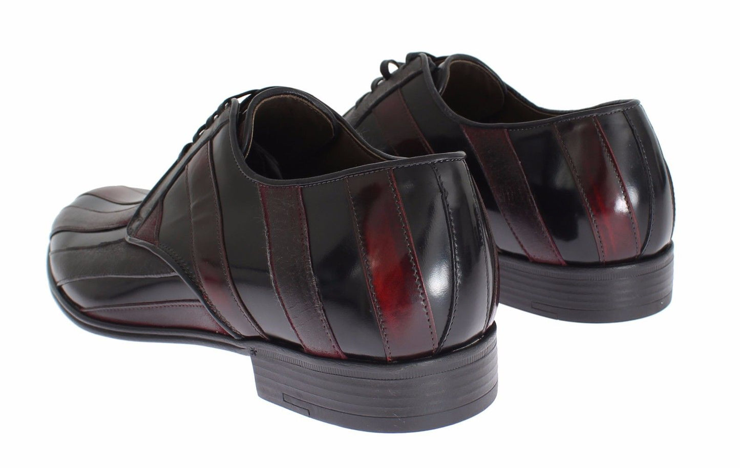 Dolce & Gabbana eleganti scarpe eleganti in pelle a righe bordeaux nere