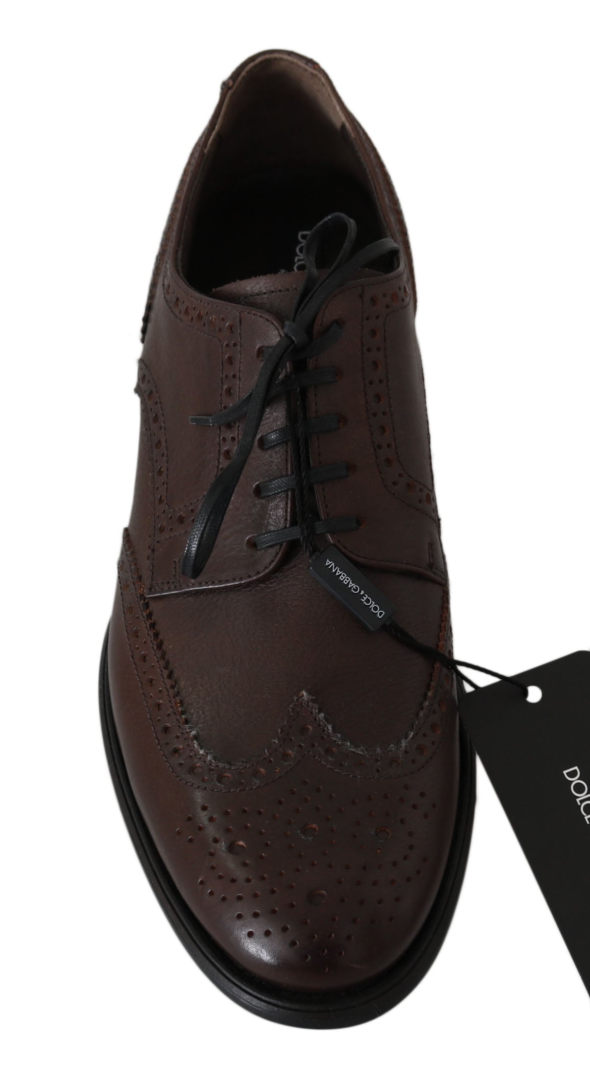 Dolce & Gabbana Eleganti Derby Brogues in Pelle Marrone