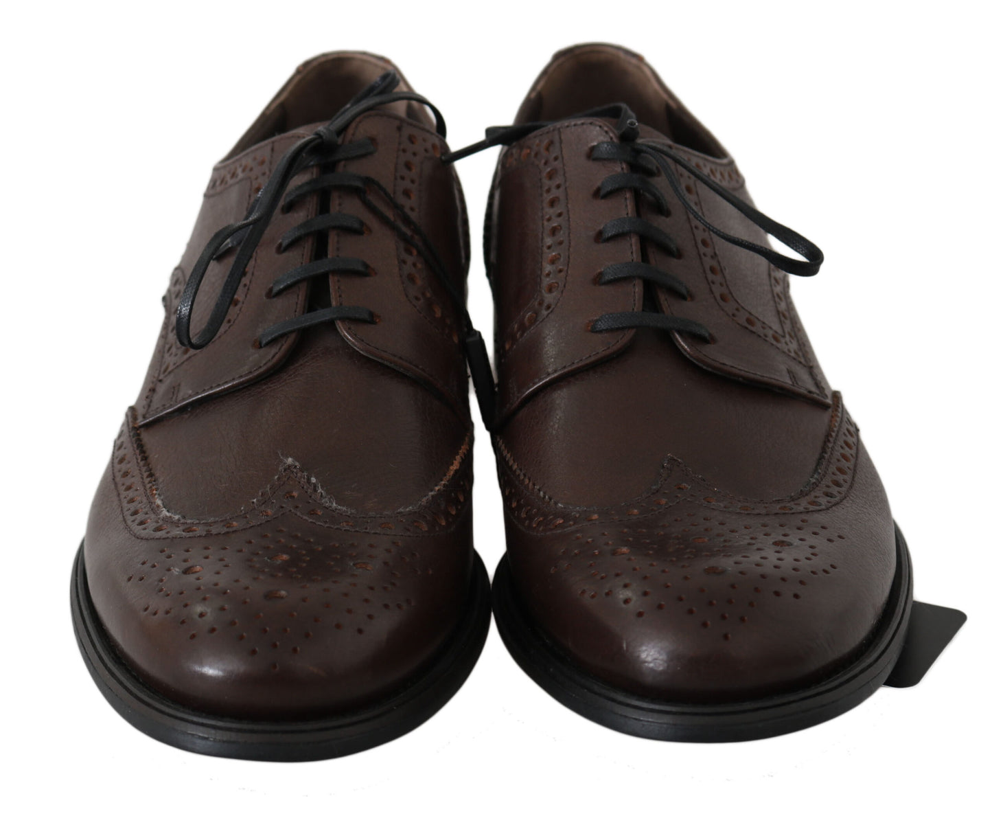 Dolce & Gabbana Eleganti Derby Brogues in Pelle Marrone