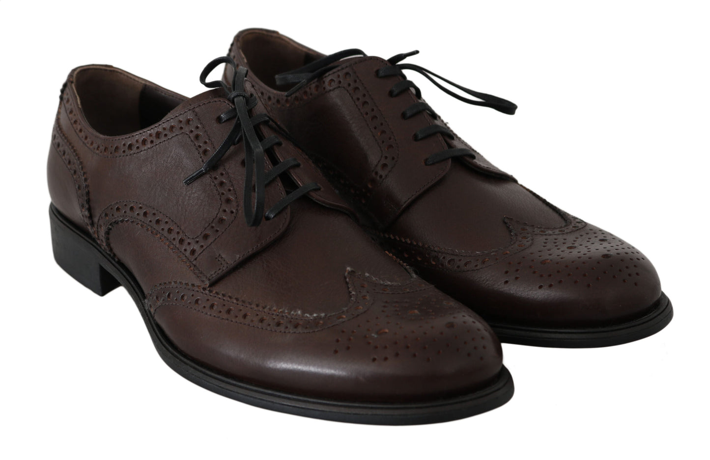 Dolce & Gabbana Eleganti Derby Brogues in Pelle Marrone