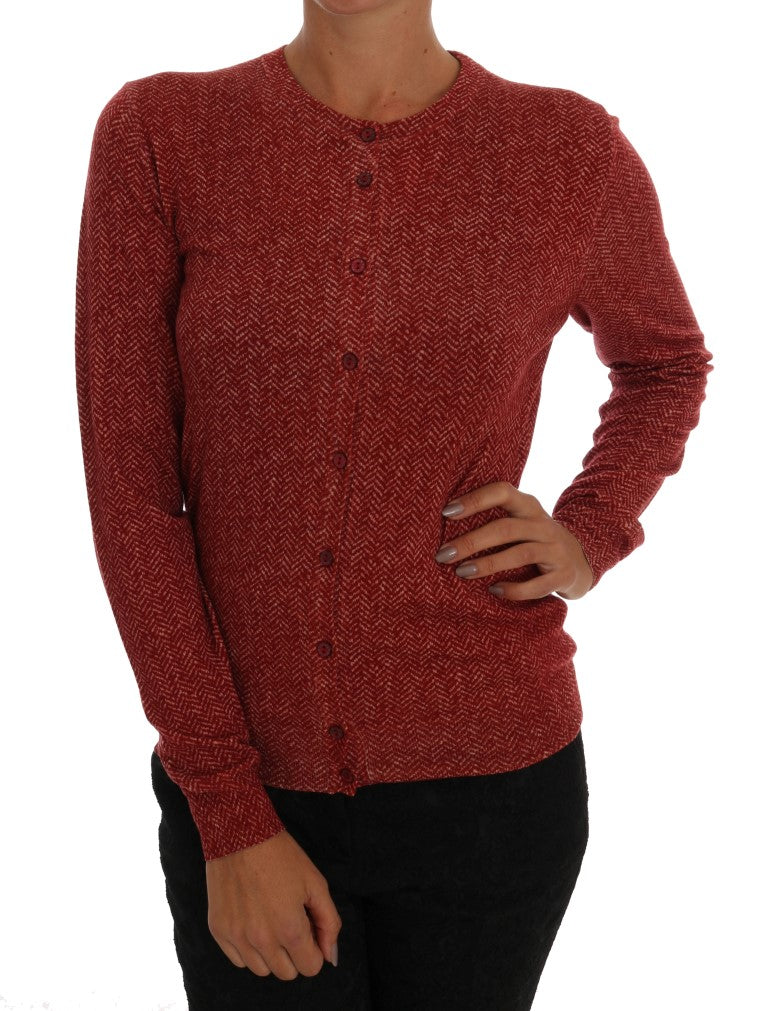 Maglione cardigan in lana rossa Dolce & Gabbana