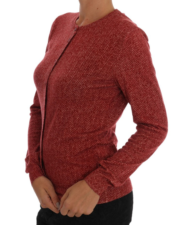 Maglione cardigan in lana rossa Dolce & Gabbana