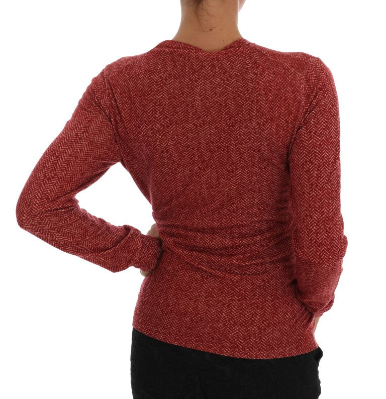 Maglione cardigan in lana rossa Dolce & Gabbana