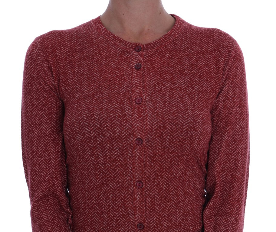 Maglione cardigan in lana rossa Dolce & Gabbana