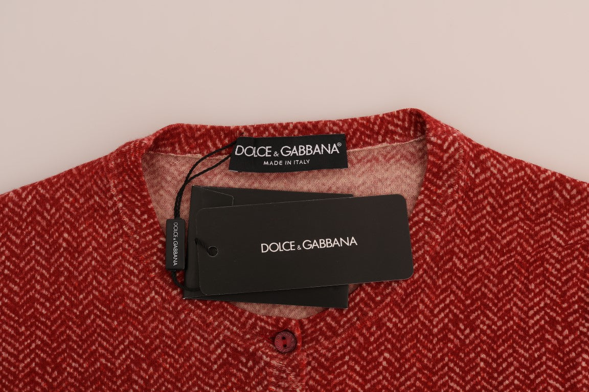 Maglione cardigan in lana rossa Dolce & Gabbana