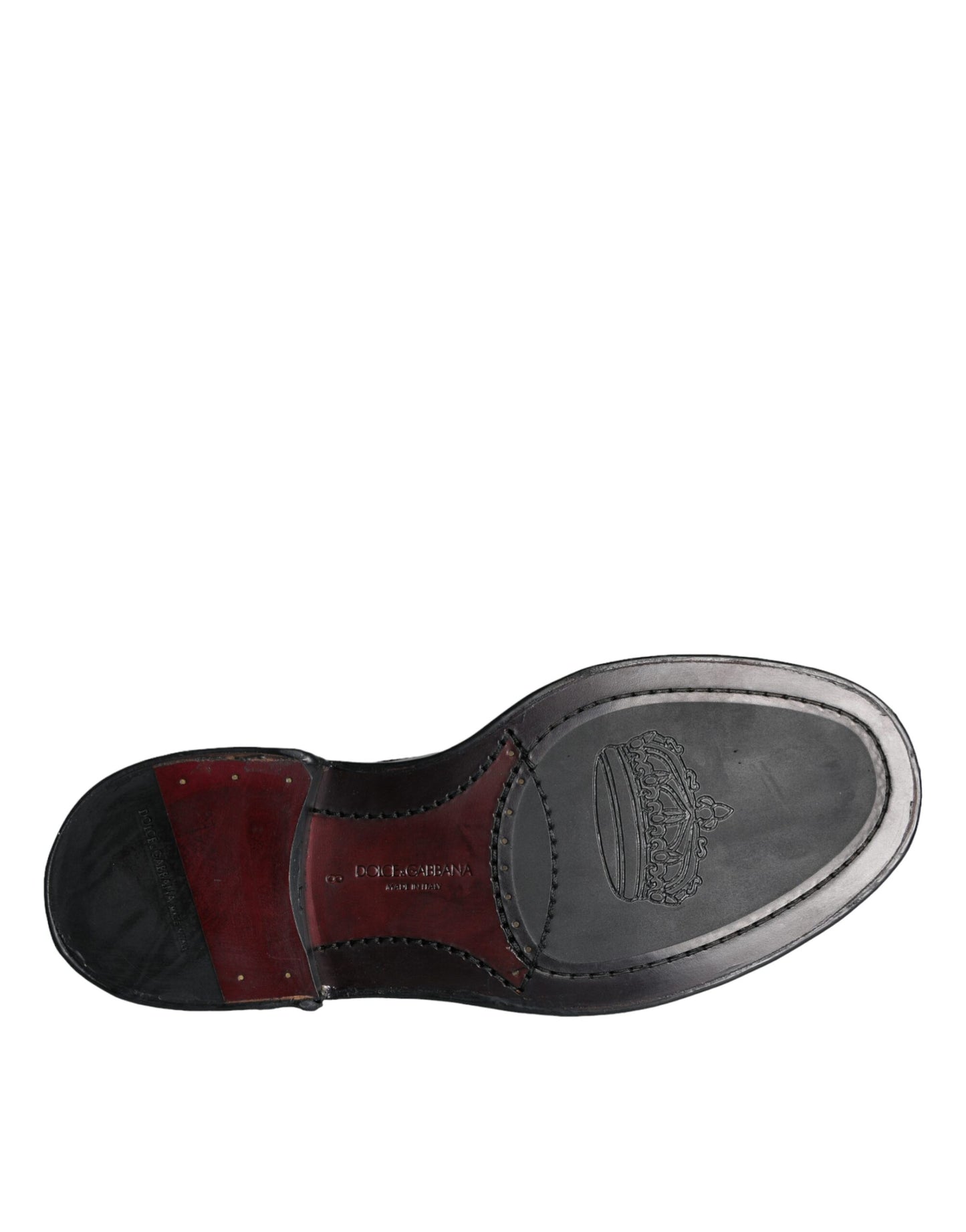 Scarpe da uomo formali Dolce & Gabbana in pelle nera Oxford con punta a coda di rondine