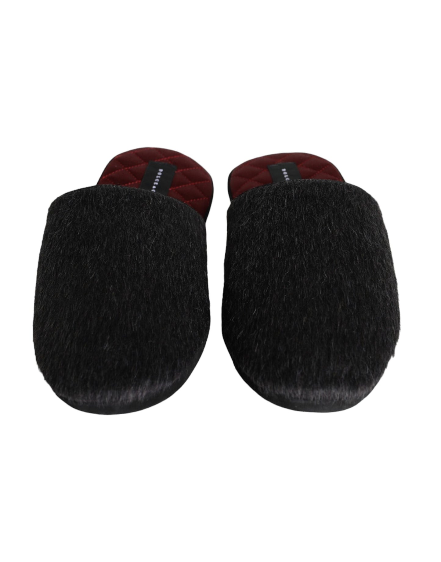 Dolce & Gabbana Pantofole in pelliccia sintetica nere Slip On Shoes