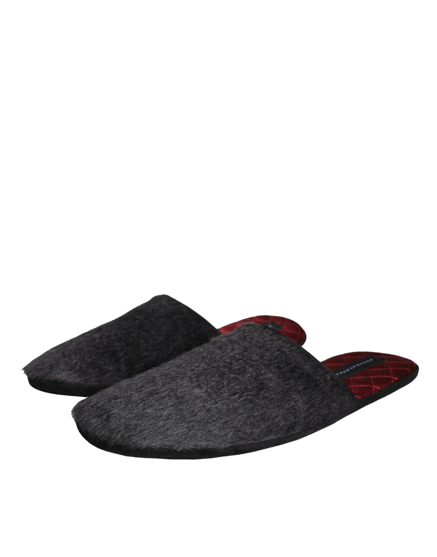Dolce & Gabbana Pantofole in pelliccia sintetica nere Slip On Shoes