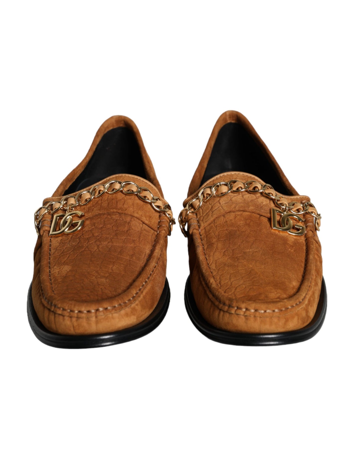 Dolce & Gabbana Mocassino Slip On in Pelle di Velluto Marrone con Logo