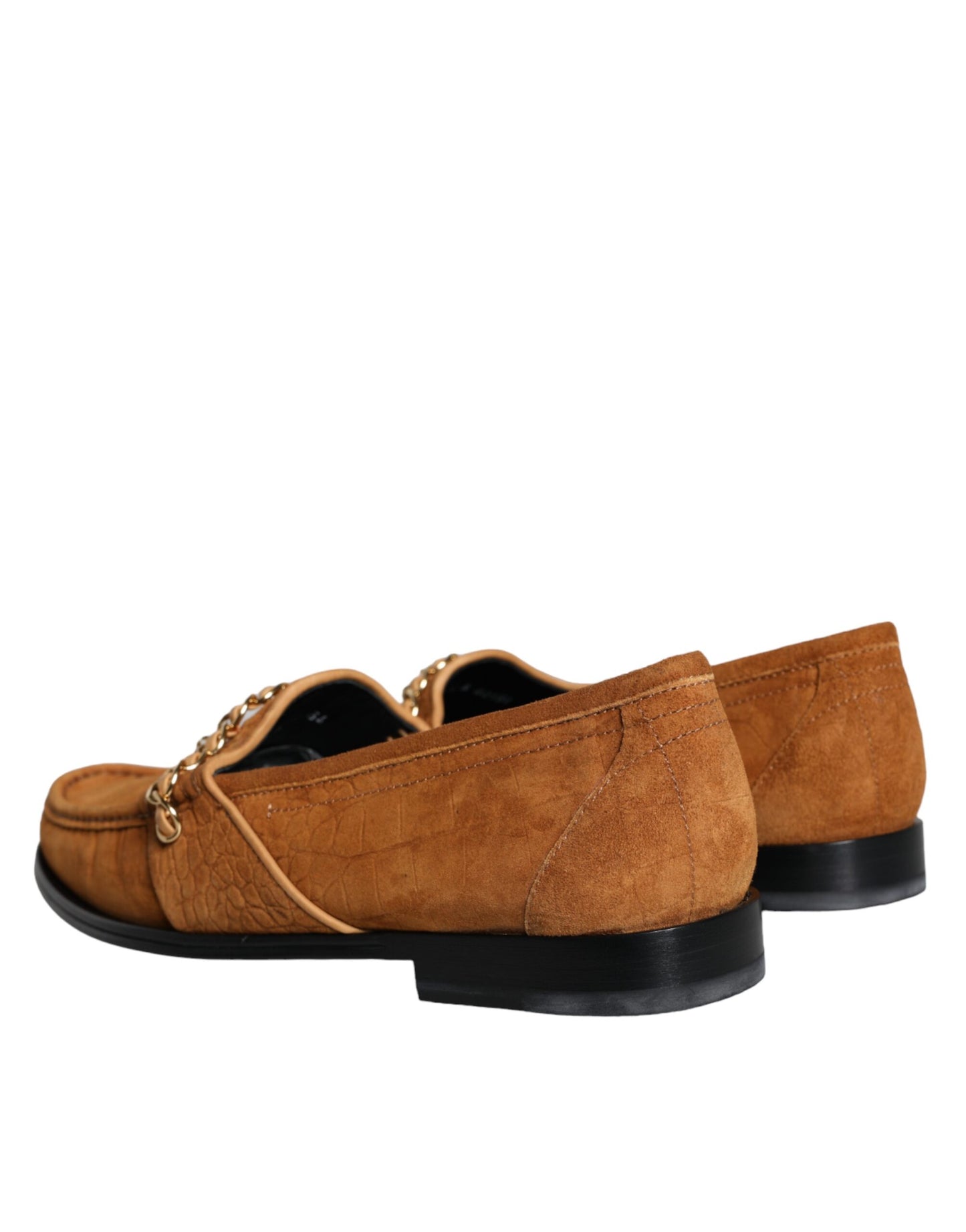 Dolce & Gabbana Mocassino Slip On in Pelle di Velluto Marrone con Logo