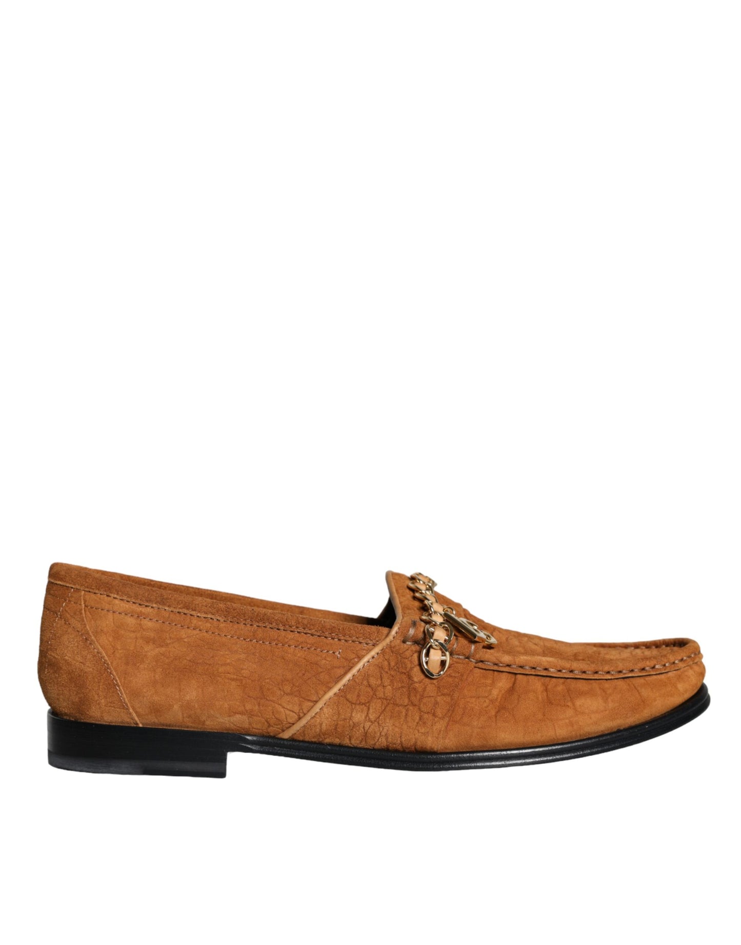 Dolce & Gabbana Mocassino Slip On in Pelle di Velluto Marrone con Logo