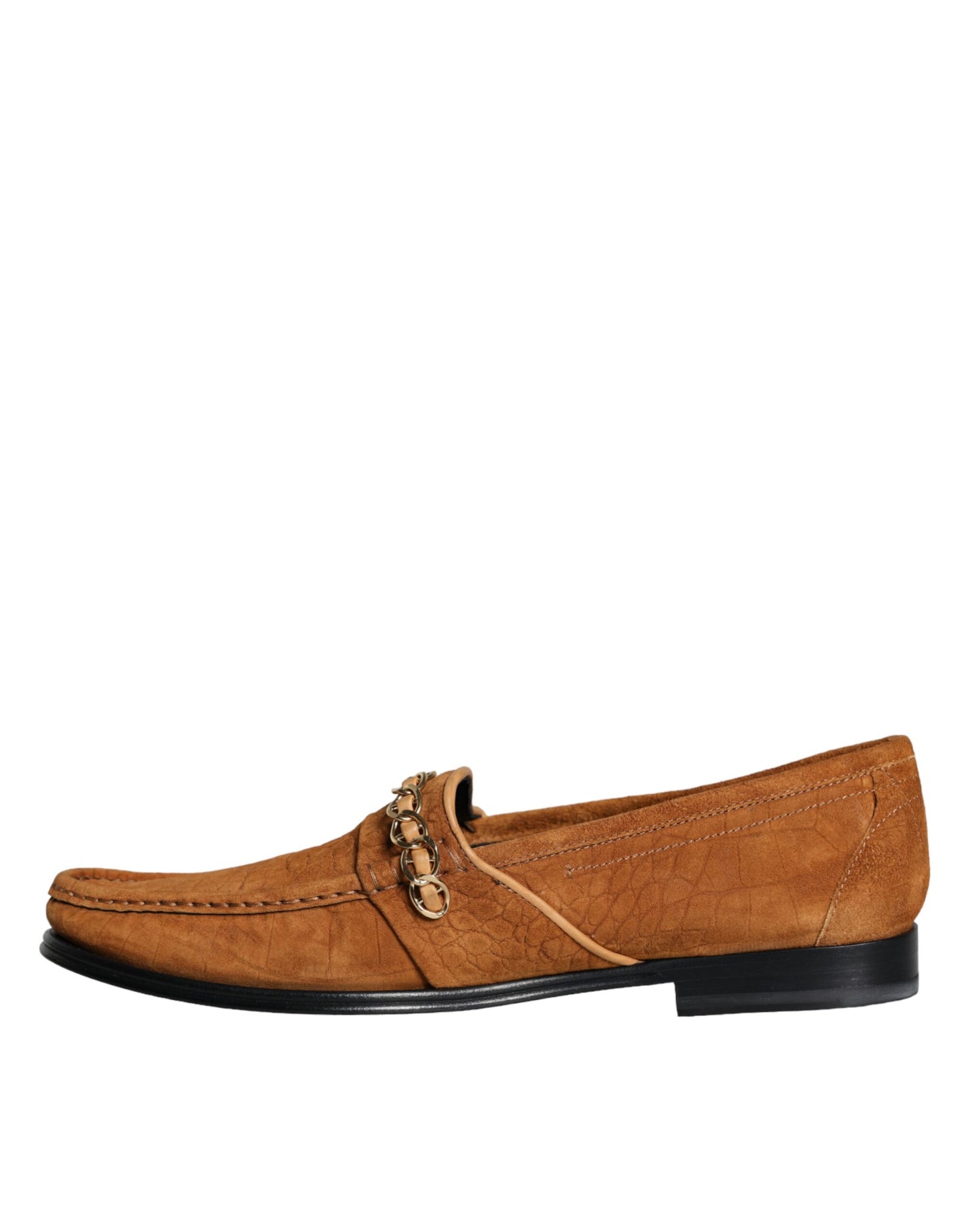 Dolce & Gabbana Mocassino Slip On in Pelle di Velluto Marrone con Logo