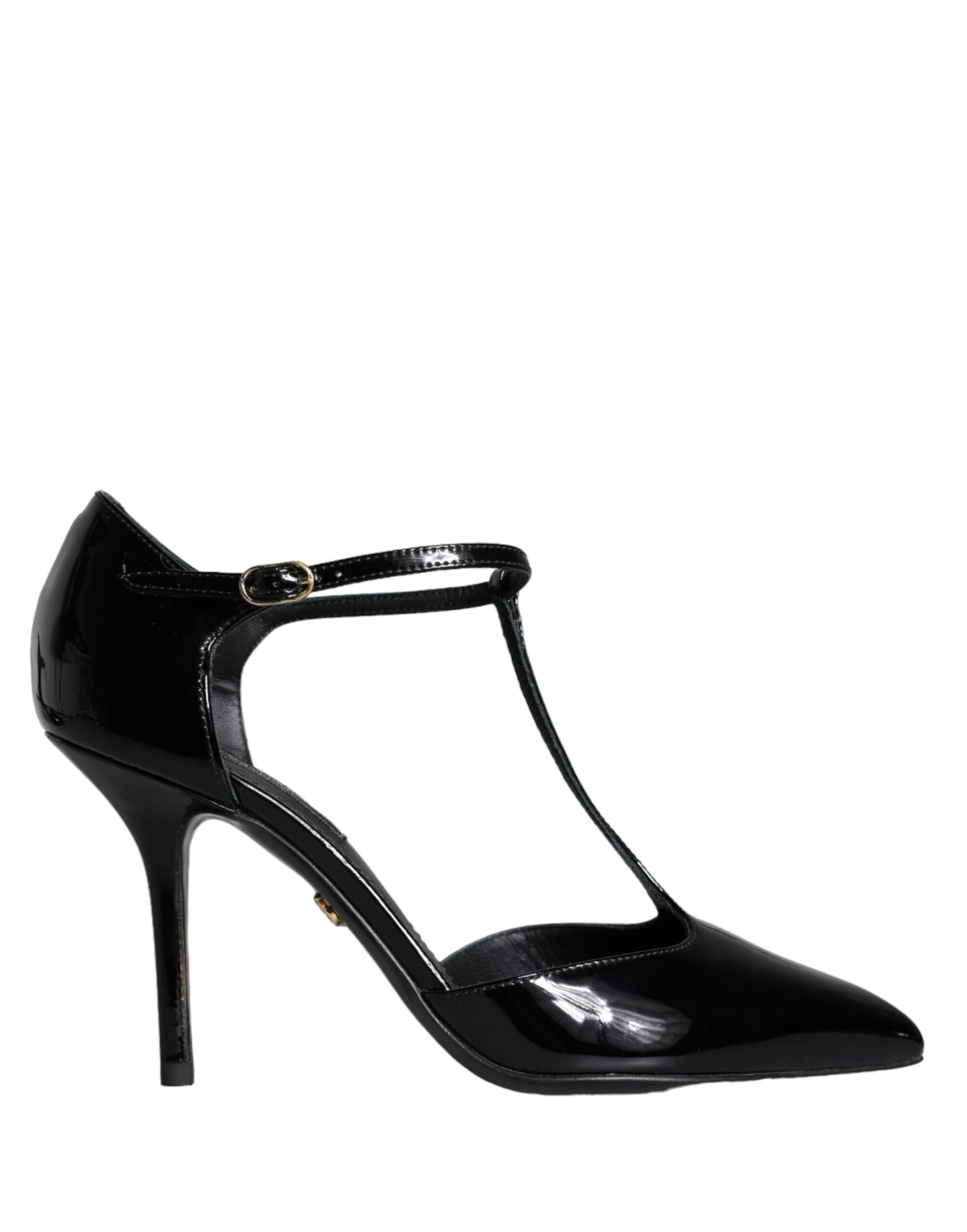 Scarpe con tacco a spillo Dolce & Gabbana in pelle nera con cinturino a T