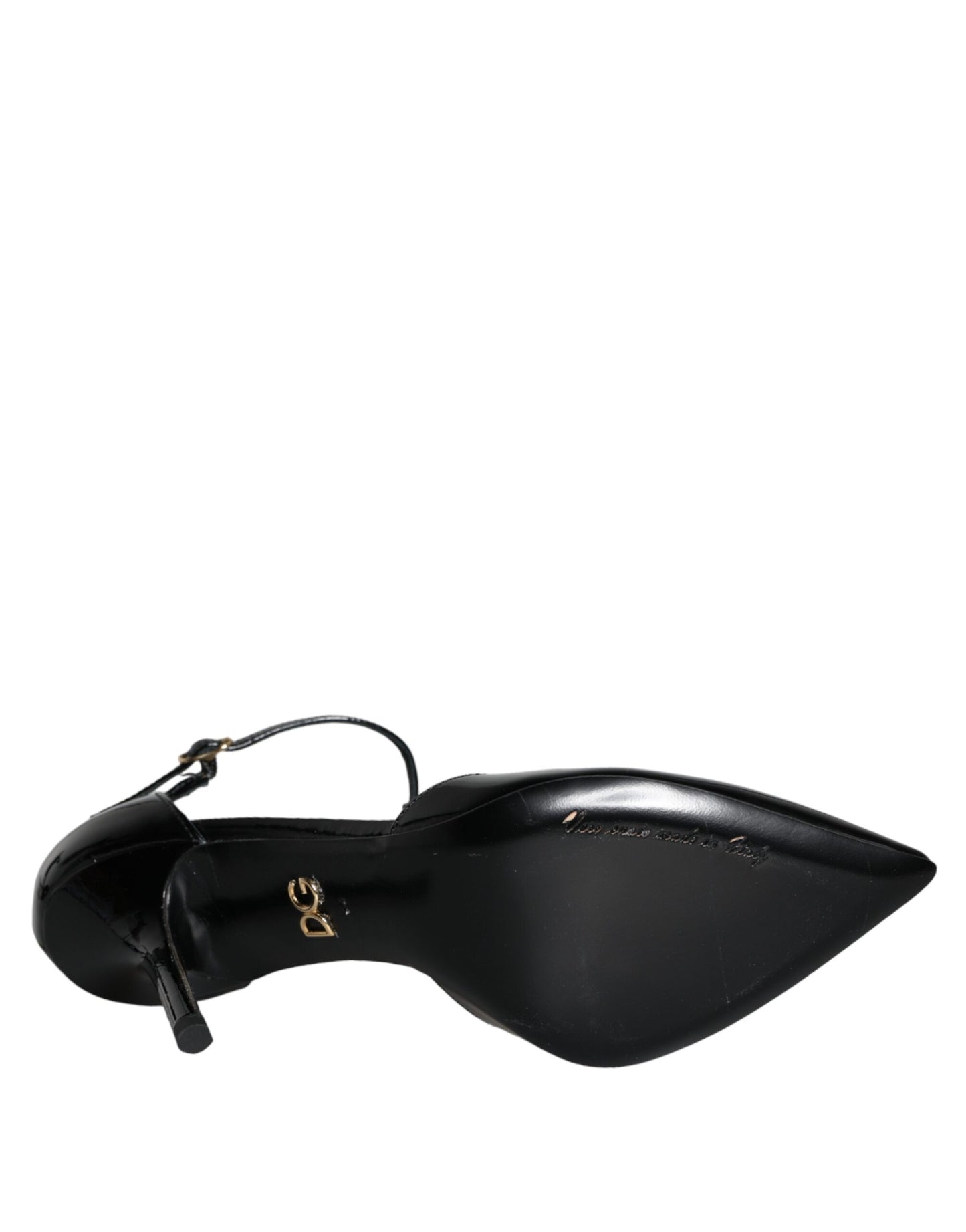 Scarpe con tacco a spillo Dolce & Gabbana in pelle nera con cinturino a T