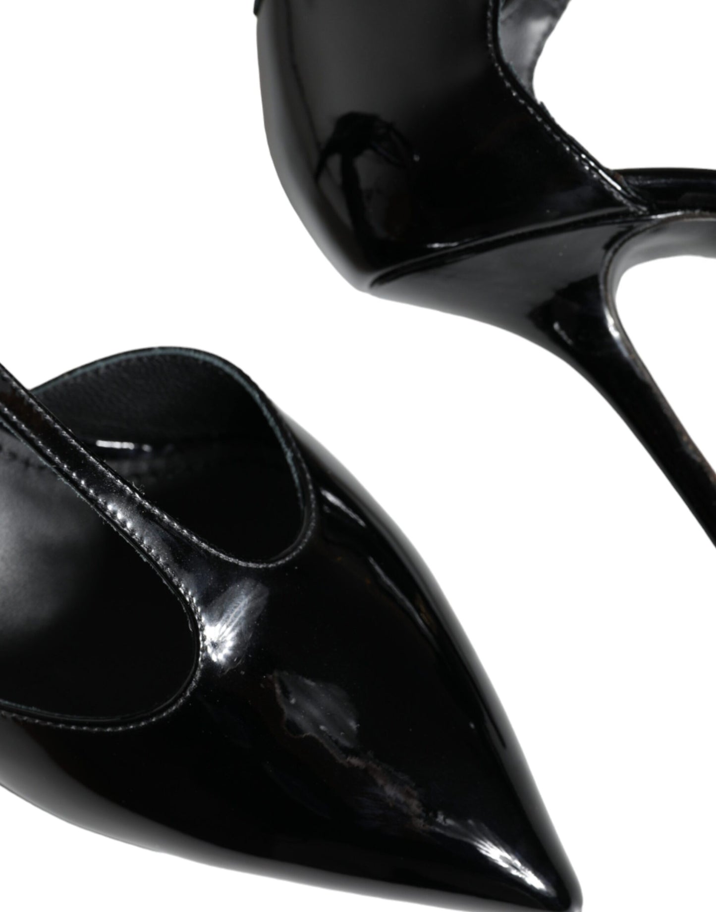 Scarpe con tacco a spillo Dolce & Gabbana in pelle nera con cinturino a T