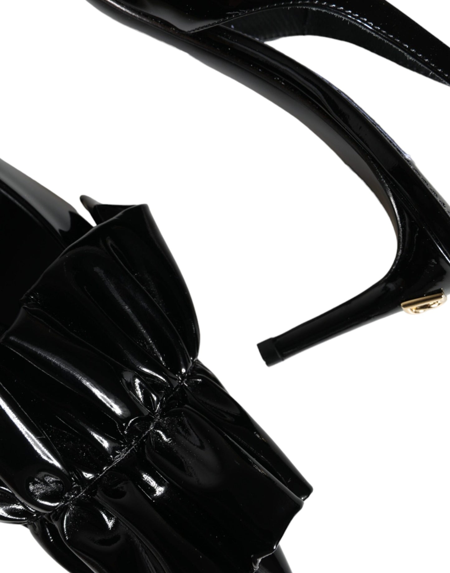 Scarpe con cinturino alla caviglia in vernice nera Dolce & Gabbana