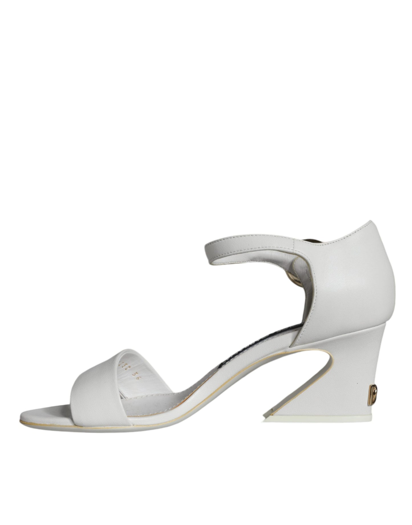 Dolce & Gabbana Sandali Keira in Pelle Bianca con Tacco Scarpe