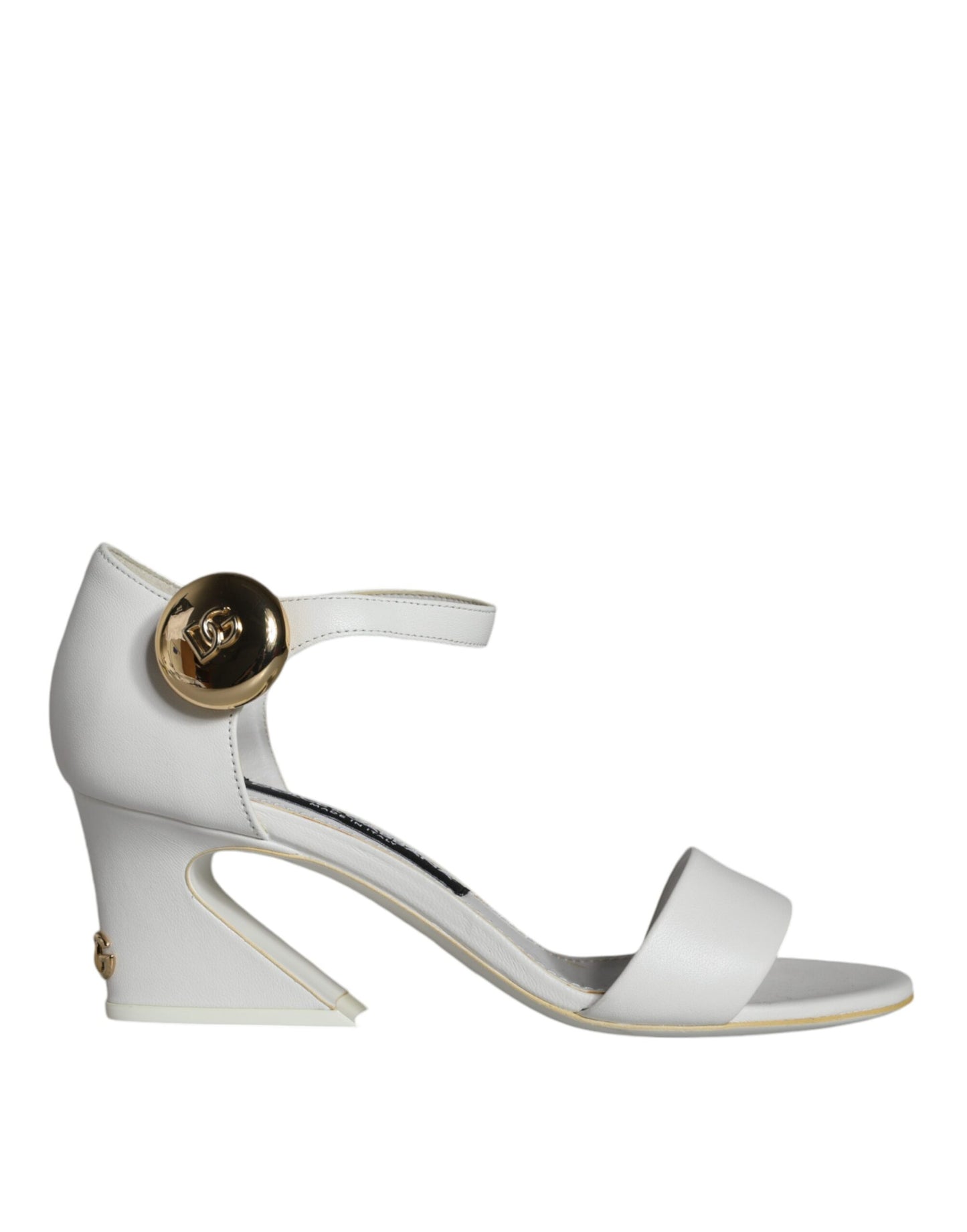 Dolce & Gabbana Sandali Keira in Pelle Bianca con Tacco Scarpe